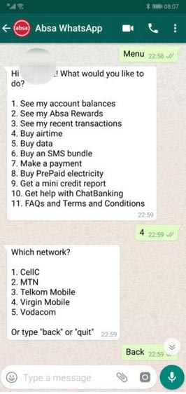 Absa WhatsApp Payment